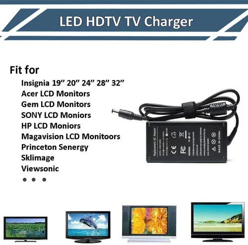 Miniatura 7 de Adaptador de CA de 12 V 5 A apto para 19 pulgadas, 20 pulgadas, 24 pulgadas, 28 pulgadas, 32 pulgadas, LED, HDTV, Insignia, 1080p, NS-19E430A10