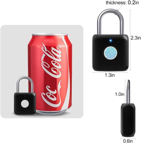 Miniatura 5 de Candado de huella digital eLinkSmart para casillero de gimnasio de niños con aplicación para teléfono iOS, cerradura de combinación sin llave