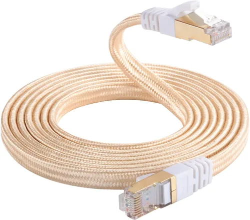 Miniatura 36 de Cable Ethernet Cat 7, DanYee, de nailon CAT7 de alta velocidad, profesional, chapado en oro, cables STP CAT 7 RJ45, cable Ethernet de 3 ft, 10 ft