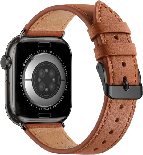 Miniatura 28 de Bestig - Correa compatible para Apple Watch de 38mm, 40mm, correa de repuesto de cuero genuino para iWatch Series 6, SE, 5, 4, 3, 2, 1, Sports &
