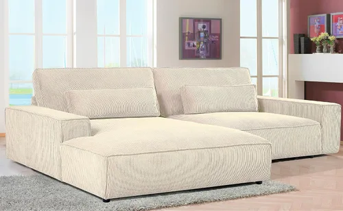 Miniatura 5 de Container Furniture Direct Luxe - Sofá modular de dos piezas de gran tamaño para sala de estar, sofá en forma de L con diván, tapizado con tela