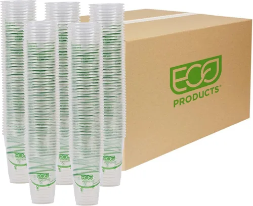 Miniatura 18 de ECO PRODUCTS GreenStripe - Vasos fríos transparentes de 9 onzas, vasos desechables de ácido poliláctico (PLA) a base de plantas para agua, jugo