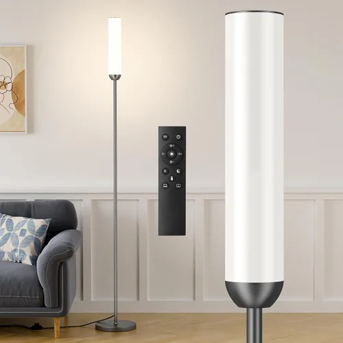 Miniatura 9 de Ambimall Lámpara de pie LED con control remoto, lámpara de pie de 65" con ajuste continuo de colores 3000K-6500K y brillo 30-100%, interruptor