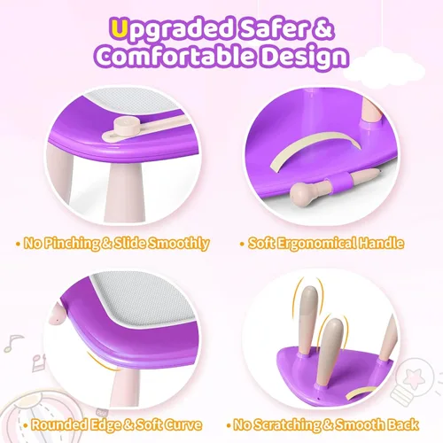 Miniatura 3 de Kikidex Juguetes para niños pequeños de 1 a 3 años, tablero magnético de dibujo, almohadilla de tablero de garabatos, juguetes educativos y de Morado