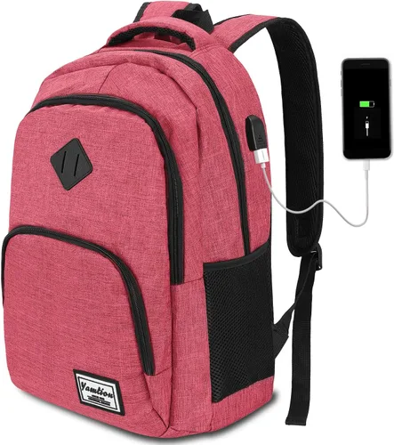 Miniatura 19 de Mochila escolar YAMTION para adolescentes, mochila con USB para preparatoria y universidad, camuflaje azul