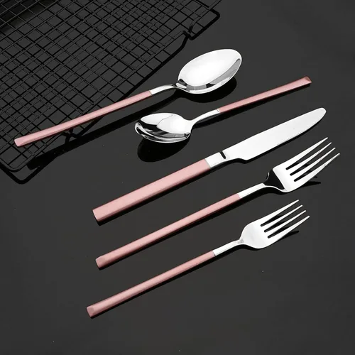 Miniatura 4 de JASHII Juego de cubiertos de acero inoxidable 18/10 para 1, regalo resistente, utensilios de comida, pulido con espejo, apto para lavavajillas