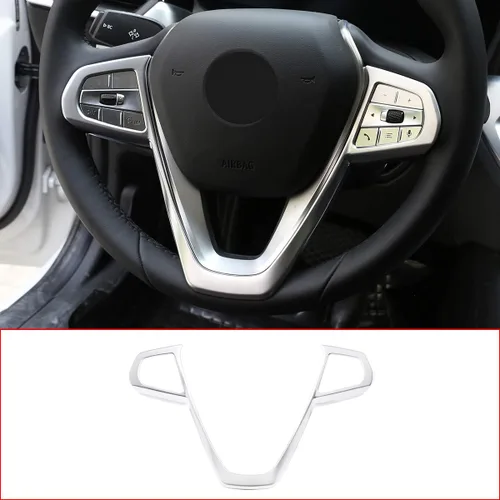 Miniatura 9 de Cubierta del marco del volante de automóvil ABS para BMW Serie 3 Serie 5 Serie 7 Serie 6 GT X3 X5 X7 G01 G05 G07 G20 G30 G11 Luxury 2019-2020 Negro