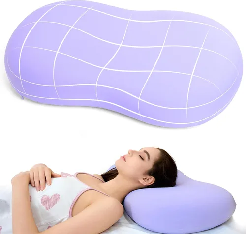 Miniatura 7 de Almohada cervical de espuma viscoelástica: almohadas cervicales para aliviar el dolor de dormir - Almohada ergonómica para el dolor de cuello y Negro