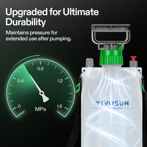 Miniatura 4 de VIVOSUN Pulverizador de bomba de 2.1 galón/8L, rociador de agua de jardín para plantas, malezas y cuidado del césped, con 3 boquillas, manguera