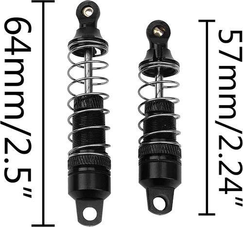 Miniatura 6 de Paquete de 4 amortiguadores Vgoohobby Suspensión delantera y trasera compatible con 1/18 losi Mini T 2.0 Mini-B 2WD RC Stadium piezas de Negro