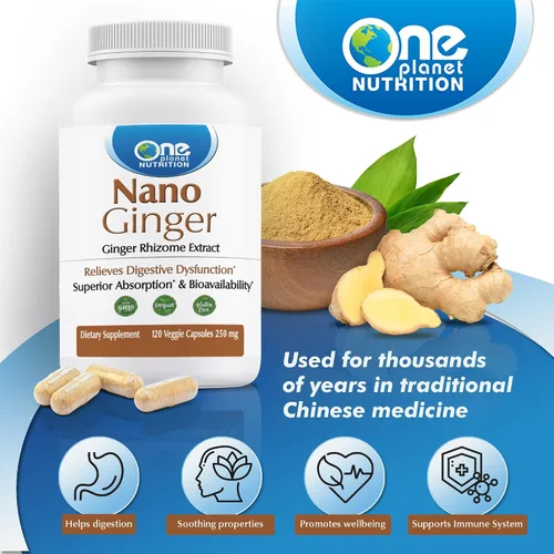 Miniatura 6 de One Planet Nutrition Nano Ginger Root - Cápsulas vegetales de 250 mg (120 porciones), extracto de raíz de jengibre puro, nano para una absorción