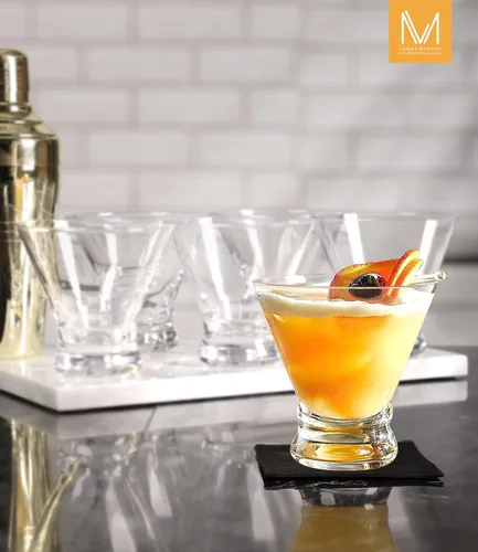 Miniatura 4 de LUNA & MANTHA - Juego de 4 vasos de Martini sin tallo, vasos de cóctel de Martini para Margarita, Manhattan, Cosmopolitan, bar en casa, fiestas