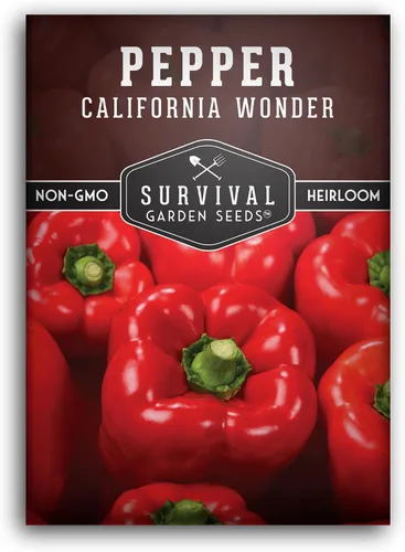 California Wonder - Semillas de pimiento rojo para plantar | Pimientos en bloque sin OMG para jardines domésticos – Semillas de jardín de
