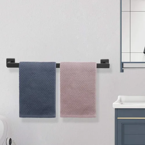 Miniatura 8 de NearMoon - Barra para toallas, accesorios de baño de acero inoxidable premium cuadrado de espesor para toalla de ducha en baño, soporte de toalla
