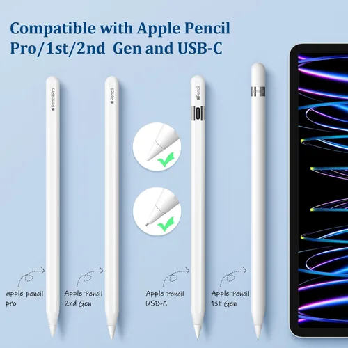 Miniatura 2 de Puntas de repuesto para Apple Pencil Pro/2ª generación/1ª generación/USB-C, puntas metálicas sin desgaste, control preciso de 0,78 mm, puntas más