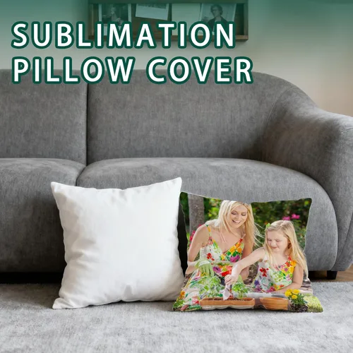 Miniatura 2 de OKBA 10 fundas de almohada de sublimación en blanco de 16 x 16 pulgadas, fundas de cojín blancas de satén brillante, fundas de almohada