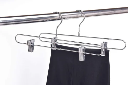 Miniatura 2 de Juego de 10 ganchos giratorios de 360 grados para pantalones y faldas cromados de calidad, duraderos y antioxidantes para ropa, jeans, pantalones