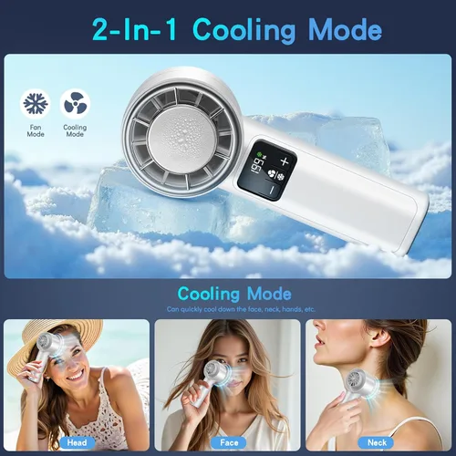 Miniatura 3 de Ventilador turbo portátil de alta velocidad con enfriador de hielo, pantalla LED, ventilador recargable de 3600 mAh, hasta 9 horas