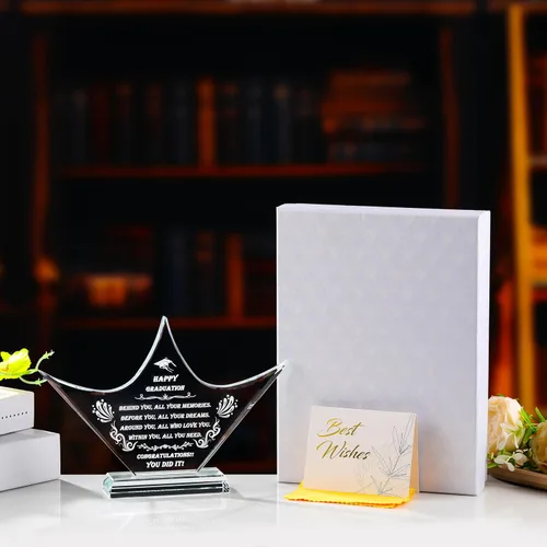 Miniatura 7 de Movdyka Regalo de graduación para ella y él 2026 único – Corona de cristal grabada para clase de 2026 regalos – Ideas de regalo de graduación