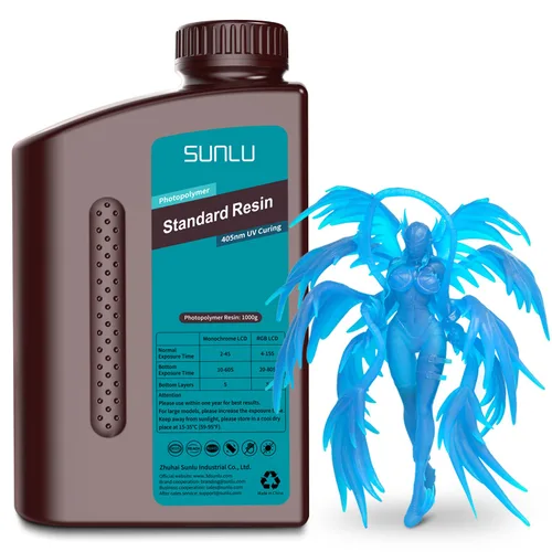 Miniatura 19 de SUNLU Resina para impresora 3D, 1kg de curado rápido, resina estándar 3D para impresoras 3D LCD DLP SLA, curado UV de 395-405nm, resina líquida