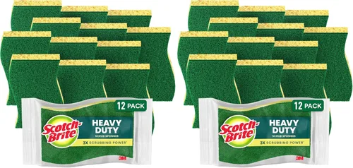 Miniatura 15 de Scotch-Brite Heavy Duty Scrub Sponge, 24 Kitchen Sponges Designed for Tough Messes in The Kitchen that Last 3X Longer*, Best for Cast Iron Skillets