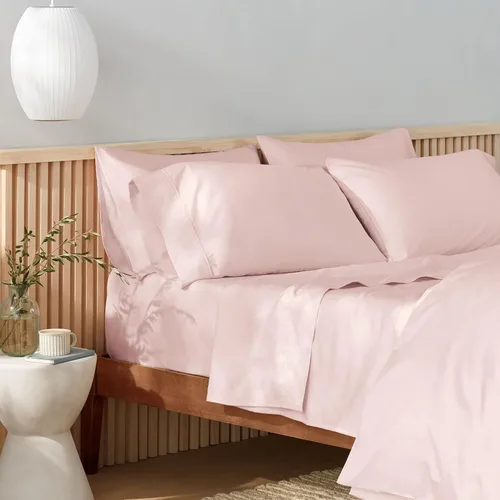 Miniatura 4 de Amazon Aware Juego de fundas de almohada 100% algodón orgánico de 300 hilos, color rubor, estándar, paquete de 2, 32 x 20 pulgadas