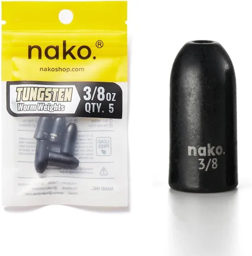 Miniatura 19 de Nako - Pesas de bala de tungsteno para pesca, de 1/32 oz a 3/4 oz, color calabaza negra y verde sin astillas, pesas de pesca para aparejo de Texas
