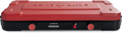 Miniatura 3 de Camp Chef Mountain Series Kodiak - Estufa de campamento de dos quemadores de alta potencia - La tapa funciona como cortavientos - Estufa de cocina
