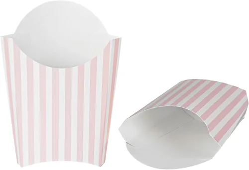 Miniatura 21 de Restaurantware Bio Tek - Taza de papas fritas desechables de 4.7 x 3.5 x 5.1 pulgadas, 100 vasos desechables para refrigerios, papel azul y blanco