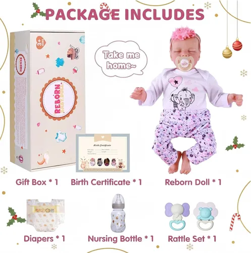 Miniatura 9 de JIZHI Muñecas de bebé Reborn realistas Niña, muñeca de bebé real de cuerpo suave de 17 pulgadas, muñeca de silicona de vinilo realista de cuerpo