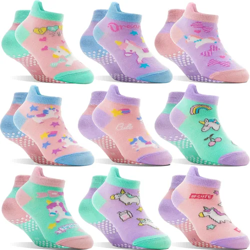 Baby Girls Boys Toddlers Grips Socks Kids Non Slip Anti Skid Ankle Cotton No Show Socks with Grippers