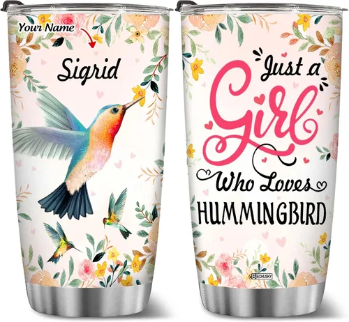 Miniatura 16 de BECHUSKY Vaso de acero inoxidable personalizado con aislamiento al vacío de flores de jirafa con tapa Just A Girl Who Loves Giraffes, taza de café
