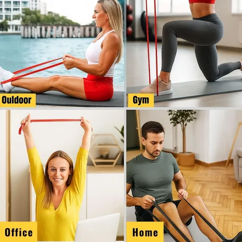 Miniatura 2 de 5 bandas de resistencia profesionales. Sin látex, banda elástica, bandas de entrenamiento, bandas elásticas para entrenar mujeres u hombres, juego