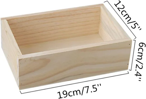 Miniatura 2 de Caja rectangular de madera para plantas carnosas, de Long Tao 7.5" × 5" × 2.4