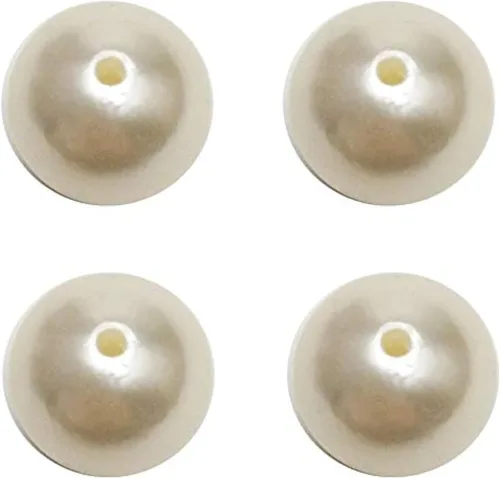 Chenkou Craft 100 cuentas redondas de imitación beige de 0.787 pulgadas con agujero, cuentas sueltas (beige, 0.787 pulgadas)