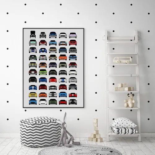 Miniatura 6 de Custom Car Posters Póster hecho a mano compatible con póster de American Muscle Car e impresión de automóviles clásicos y vehículos icónicos, 8 x 10