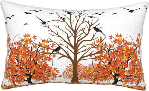 Miniatura 7 de JOOCAR Fundas de almohada de calabazas azules de 12 x 20 pulgadas, funda de almohada lumbar de otoño, decoración de Acción de Gracias, fundas