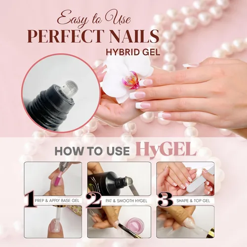 Miniatura 5 de HyGEL CLEAR - Esmalte de uñas de gel híbrido de 2.0 fl oz, capa transparente natural PF01