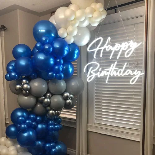Miniatura 4 de Letrero de neón LED grande de feliz cumpleaños, 28 pulgadas, letrero de luz de neón personalizado para fiesta de cumpleaños, decoración de pared