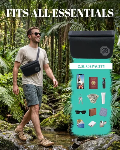 Miniatura 5 de niphean Riñonera impermeable IPX7 con cierre magnético con una sola mano, bolsa seca impermeable duradera, para kayak, remo, artículos esenciales
