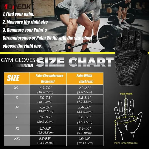 Miniatura 7 de MOREOK Workout Gloves for Men/Women- [3/4 Finger] [Curved Open Back] Weight Lifting Gloves Gym Gloves for Weightlifting,Exercise,Training,Pull
