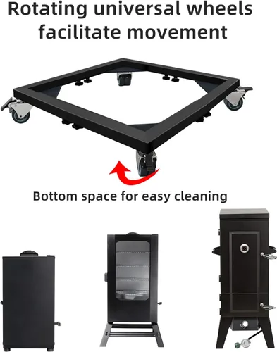 Miniatura 6 de Soporte para Ahumador de Servicio Pesado – Base Móvil Universal para Ahumadores Eléctricos (Vertical/Digital), Construcción Totalmente de Acero