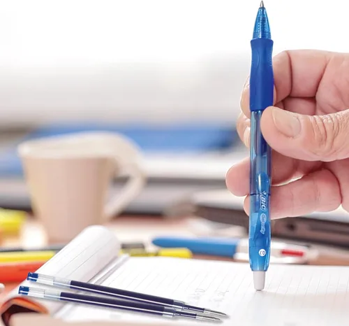 Miniatura 7 de BIC Gelocity Original - Bolígrafos de gel azul, punta media (0.7 mm), paquete de 12 unidades, bolígrafos de gel retráctiles con empuñadura cómoda