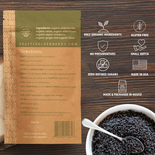 Miniatura 3 de Kit de bricolaje de apoyo estacional: haz un delicioso jarabe de suplemento de hierbas sin gluten con potentes beneficios para la alergia, que