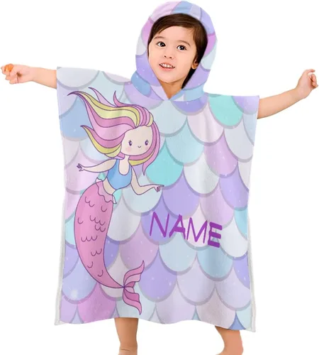 Miniatura 6 de Toalla personalizada con capucha para niños y niñas, con dibujos animados, tren de coche, personalizable, añade tu nombre, toalla de playa Tren