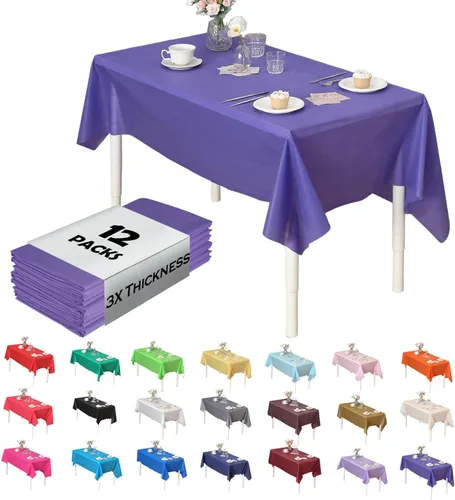 Miniatura 29 de Paquete de 12 manteles de plástico resistentes, reutilizables., Azul Royal Azul real