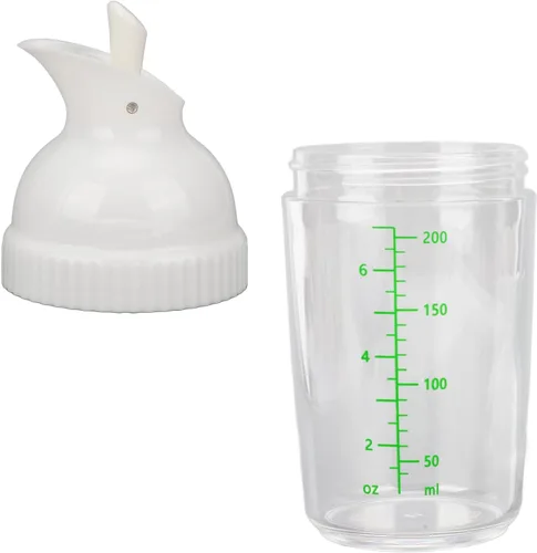 Miniatura 9 de GLOGLOW Botella agitadora de aderezo de ensalada, 6.8 fl oz, contenedor para preparar ensaladas, para evitar fugas, tarro de aderezo para ensaladas