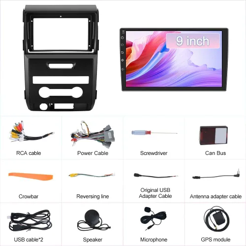 Miniatura 8 de Junsun Radio estéreo de coche 5G WiFi para Ford F150 2009-2012, CarPlay/Android Auto, pantalla táctil HD IPS de 9 pulgadas, compatible con GPS DSP