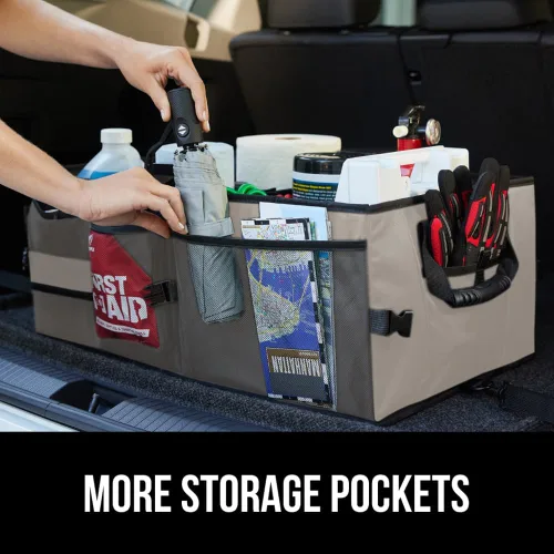 Miniatura 4 de GORILLA GRIP Organizador de maletero para SUV y automóviles, organizador de almacenamiento plegable de gran capacidad, accesorios de coche