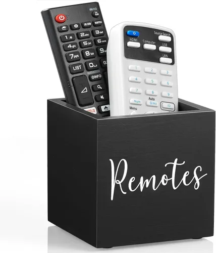 Miniatura 8 de DRASTAR Acacia Soporte para control remoto, soporte remoto de TV de madera, pequeño organizador de almacenamiento remoto, organizador de control